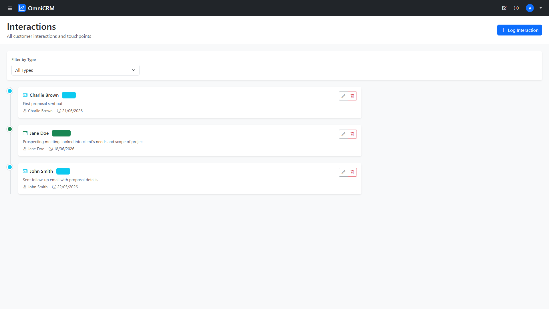 Interaction Tracking
